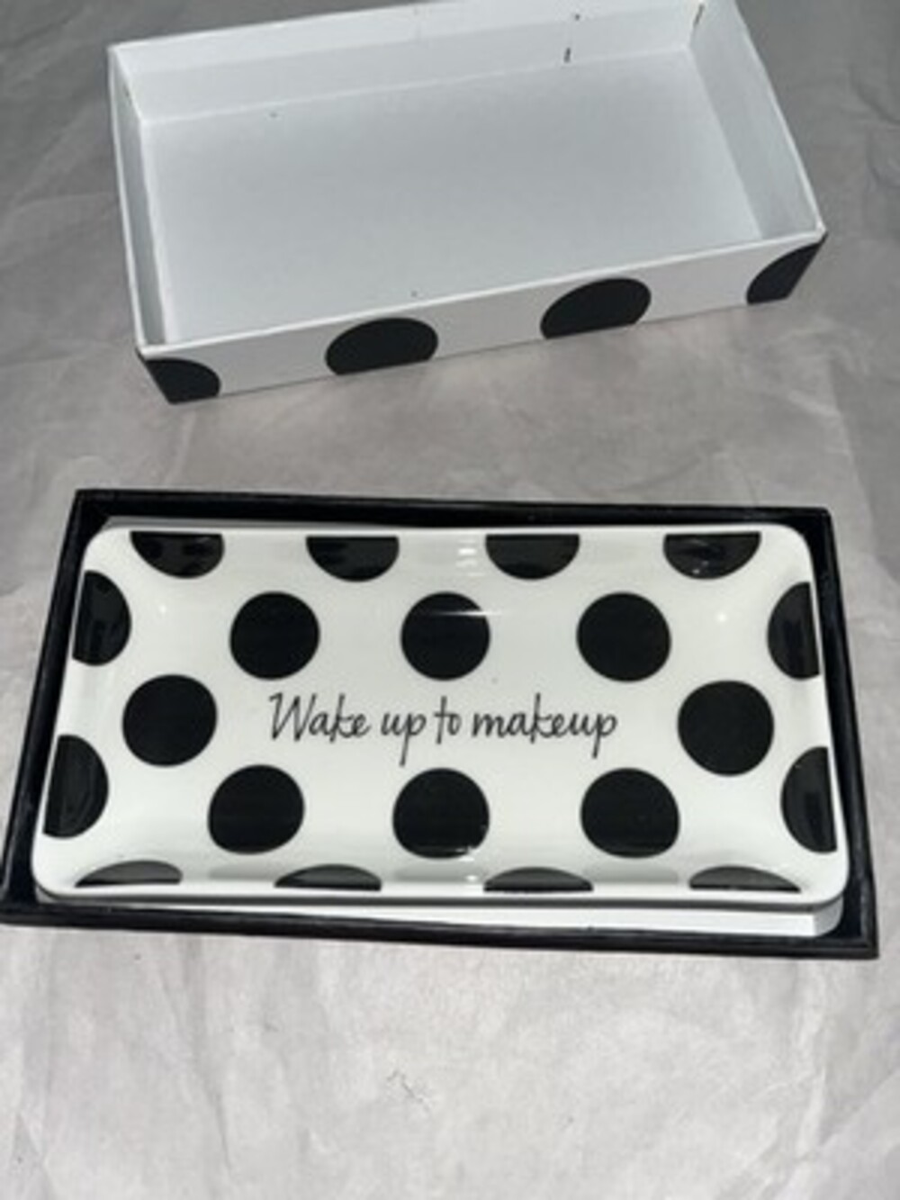 Sephora Catch All Ceramic Tray Dish WAKE UP TO MAKEUP New In Box